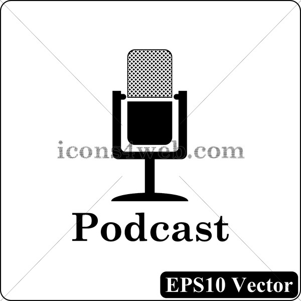 600x600 Podcast Black Icon Vector