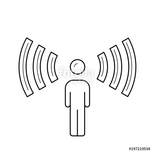 500x500 Sound Waves Podcast Vector Line Icon Isolated On White Background