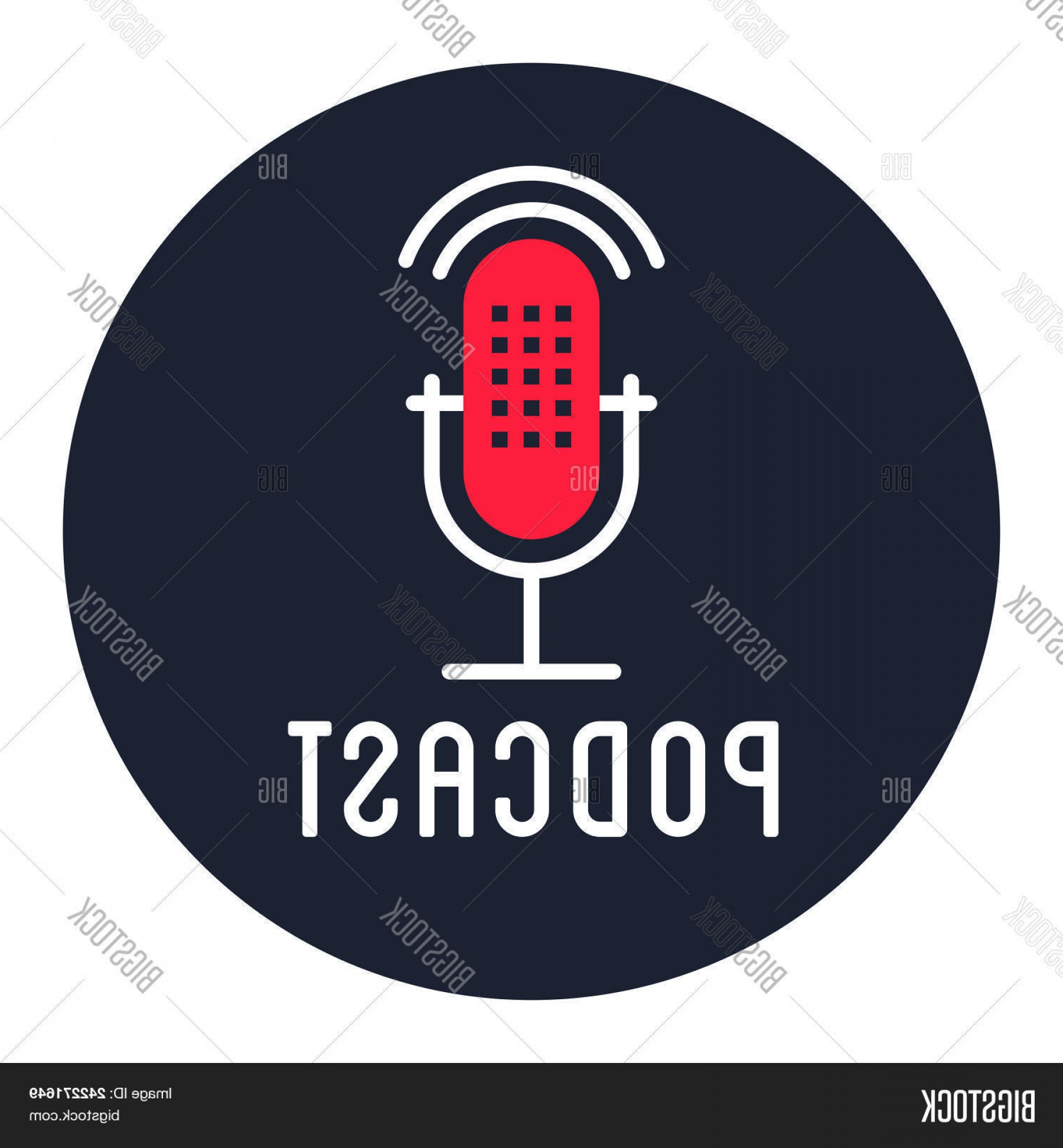 1800x1944 Stock Vector Podcast Radio Icon Illustration Set Studio Table