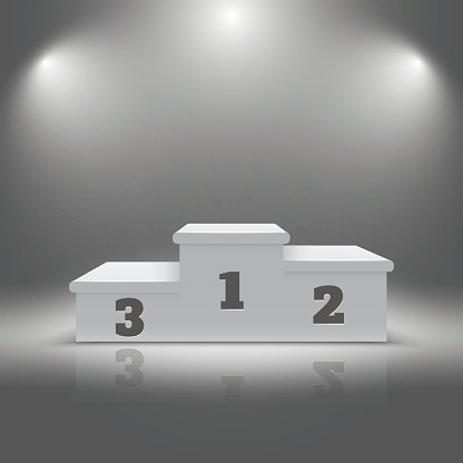 416x416 Illuminated Realistic Sport Winners Podium Vector Illustration