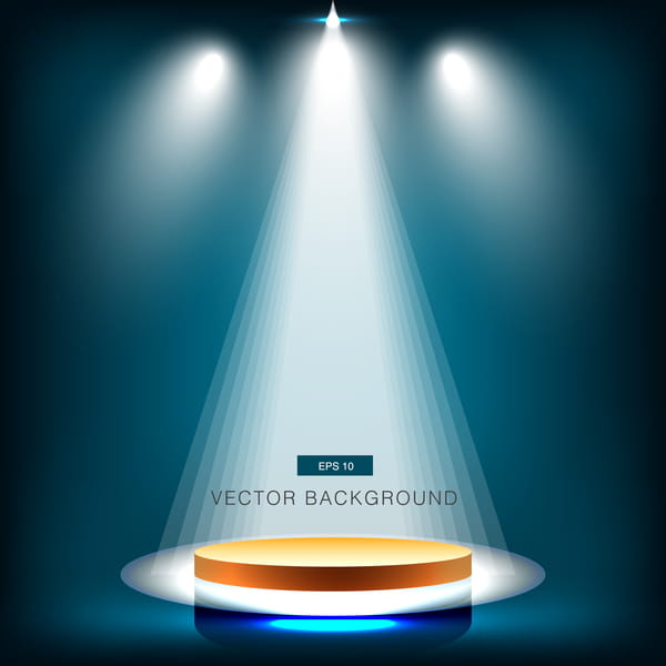 600x600 Spotlight Effect Background With Gold Podium Vector