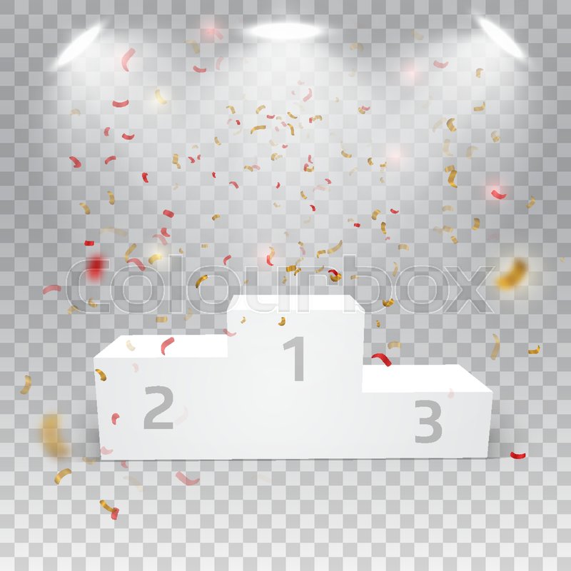 800x800 White Winners Podium With Confetti On Stock Vector Colourbox