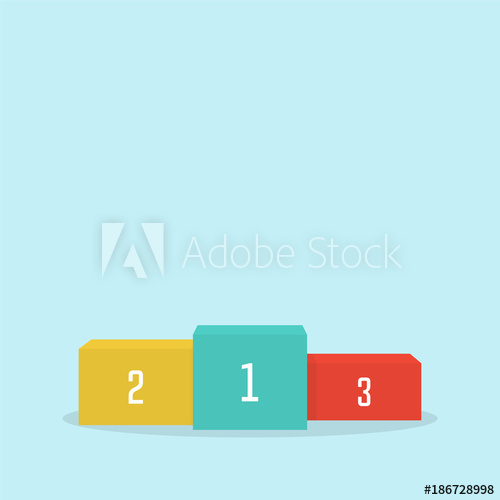 500x500 Winners Podium Vector Illustration In Flat Design Style