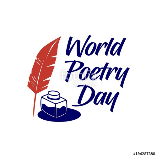 500x500 World Poetry Day Vector Illustration Minimalist Logo Sticker