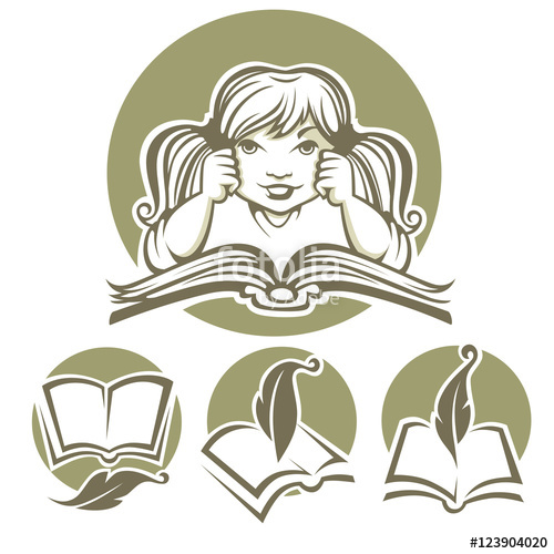 500x500 I Love Books, Literature, Reading And Poetry, Vector Collection