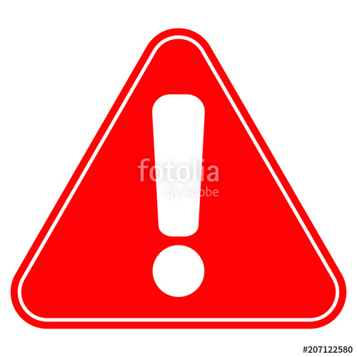 500x500 Danger Icon, Triangle With Exclamation Warning Point, Vector