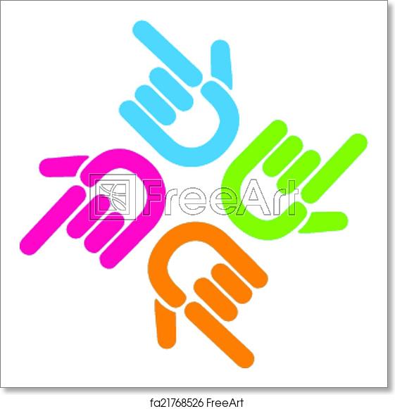 561x581 Free Art Print Of Teamwork Pointer Finger Hand Button Teamwork