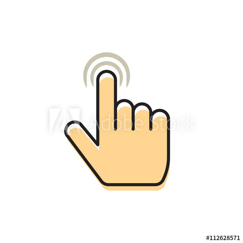 500x500 Hand Index Finger With Abstract Waves Vector Icon, Concept