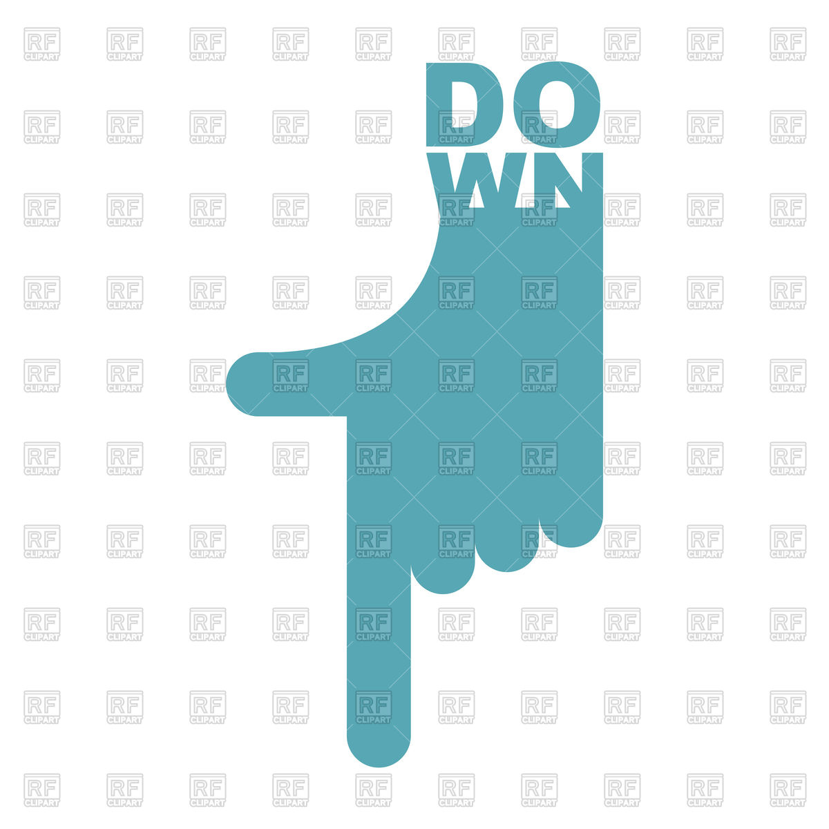 1200x1200 Hand Pointer Down Direction Of Route Finger Vector Image