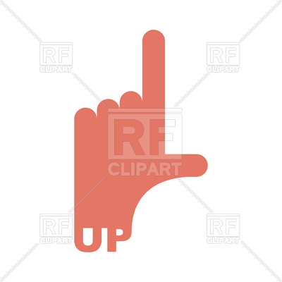 400x400 Hand Pointer Up Direction Of Route Finger Vector Image