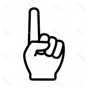 300x300 Photostock Vector Hand With Number One Index Finger Icon For Apps