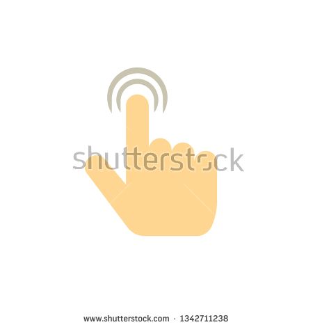 450x470 Stock Vector Pointer Finger Click Icon Vector Illustration, Flat
