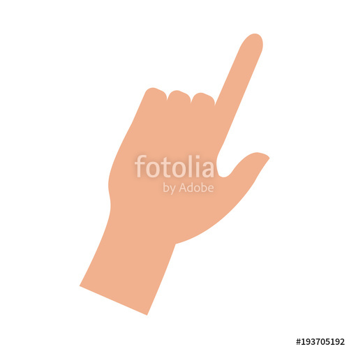500x500 Click Hand Icon Pointer Finger Cursor Vector Illustration Stock