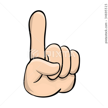 449x450 Hand Pointer, Finger Up Cartoon Vector Symbol
