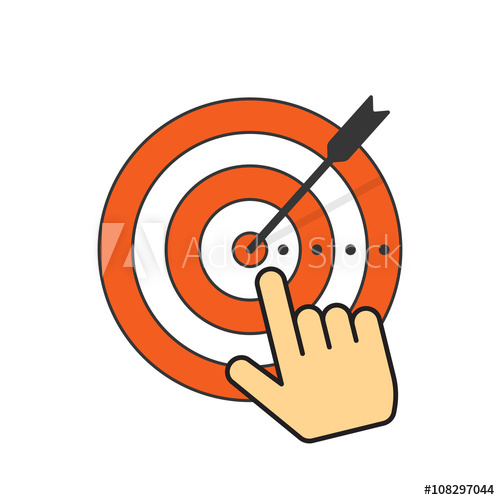 500x500 Abstract Target Icon With Arrow In Center Of Aim, Hand
