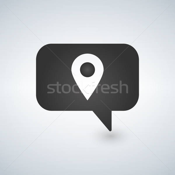 600x600 Bubble Chat Location Marker Pin Place Pointer Icon Vector