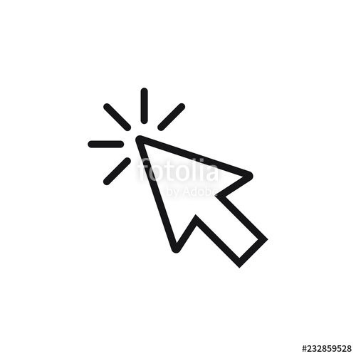 500x500 Clicking Cursor Pointer Icon Vector Stock Image And Royalty Free
