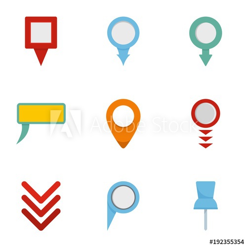 500x500 Gps Pointer Icons Set Flat Set Of Gps Pointer Vector Icons