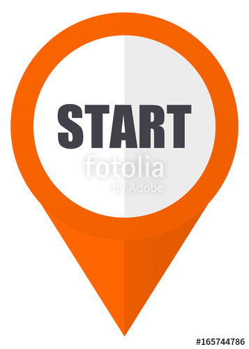 357x500 Start Orange Pointer Vector Icon Isolated On White