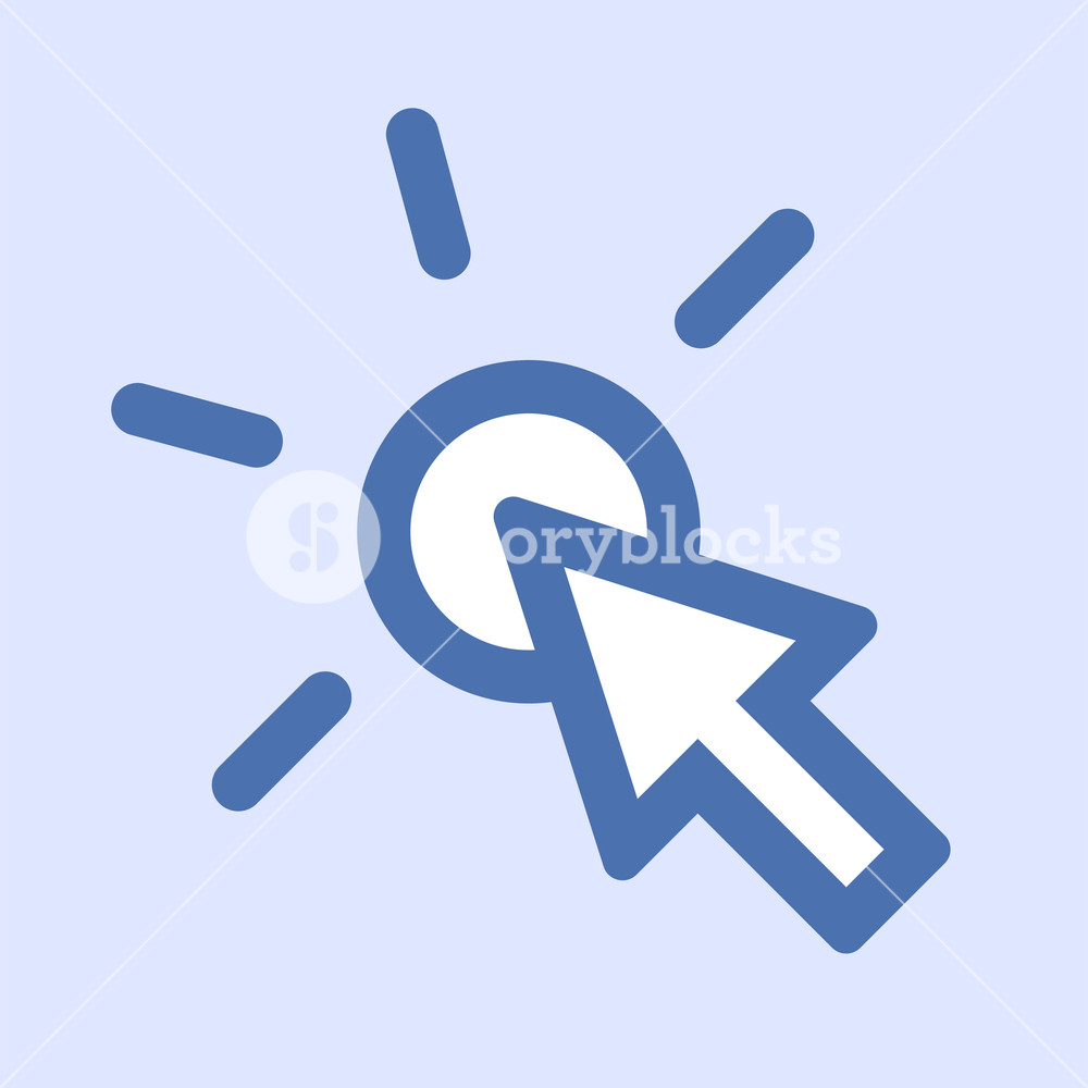1000x1000 Click Icon Button With Arrow Pointer Vector Mouse Cursor Royalty