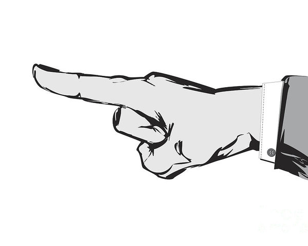 Pointing Finger Vector Black And White Poster 600x480 Pointing Finger Vector Black And White Poster