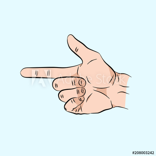 Pointing Finger Vector Illustration Isolated On A Blue Background 500x500 Pointing Finger Vector Illustration Isolated On A Blue Background