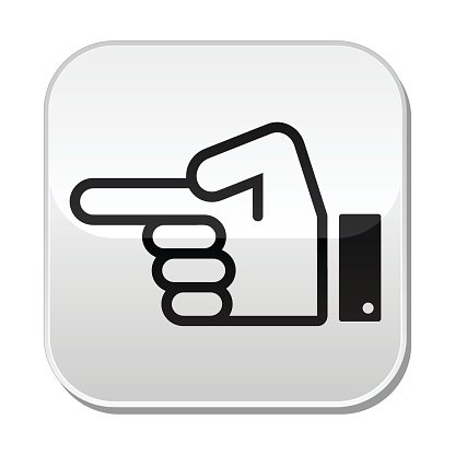 416x416 Pointing Hand Vector Button Premium Clipart