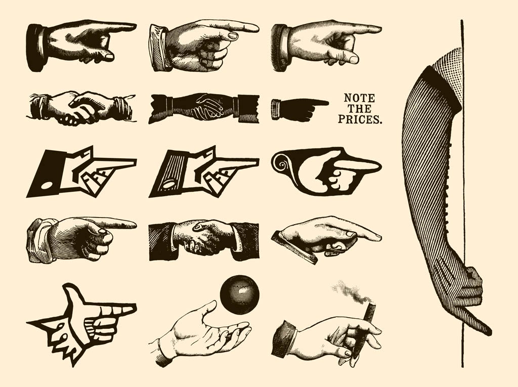 1024x765 Retro Hands Vectors Vector Art Graphics