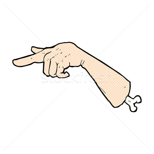 600x600 Comic Cartoon Halloween Pointing Hand Vector Illustration