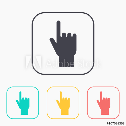 500x500 Pointing Hand Vector Color Icon Set