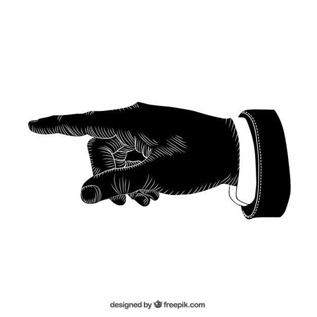 626x626 Black Pointing Hand Vector Free Download