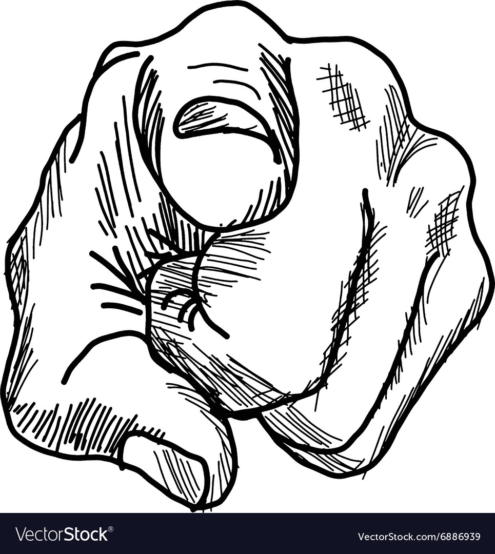 965x1080 Collection Of 'pointing Hand Drawing' Download More Than
