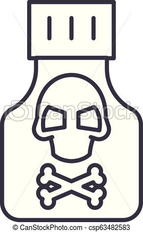 290x470 Poison Line Icon Concept Poison Vector Linear Illustration