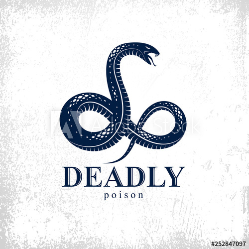 500x500 Snake Vector Logo Emblem Or Tattoo, Deadly Poison Dangerous