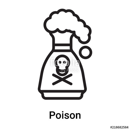 500x500 Poison Icon Vector Isolated On White Background, Poison Sign