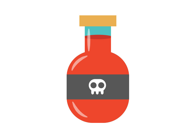 Poison Bottle Flat Vector Illustration 800x566 Poison Bottle Flat Vector Illustration