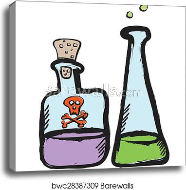 Doodle Bottles Of Poison, Vector, Canvas Print Barewalls Posters 382x390 Doodle Bottles Of Poison, Vector, Canvas Print Barewalls Posters