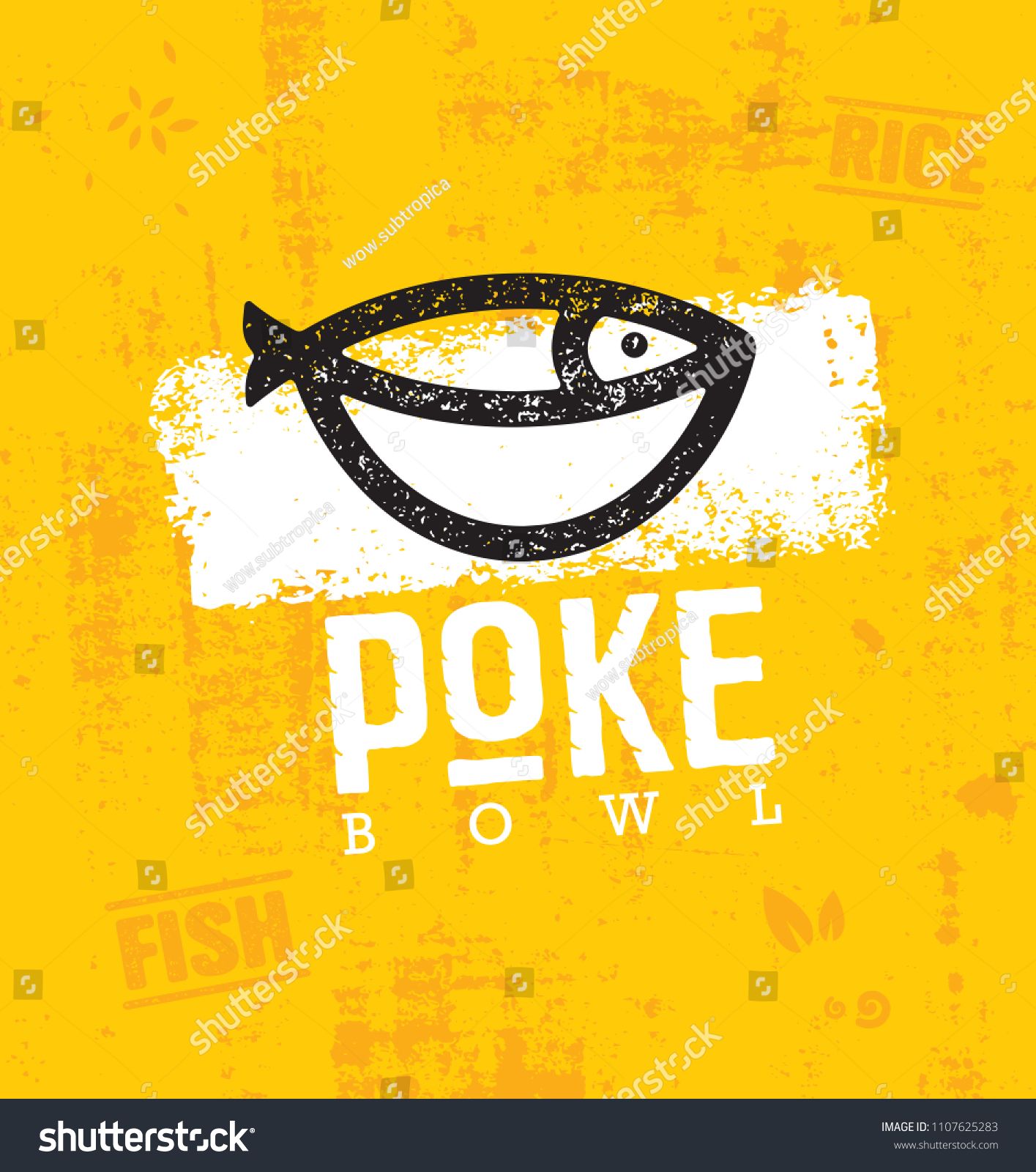 1415x1600 Poke Bowl Hawaiian Cuisine Restaurant Vector Design Element