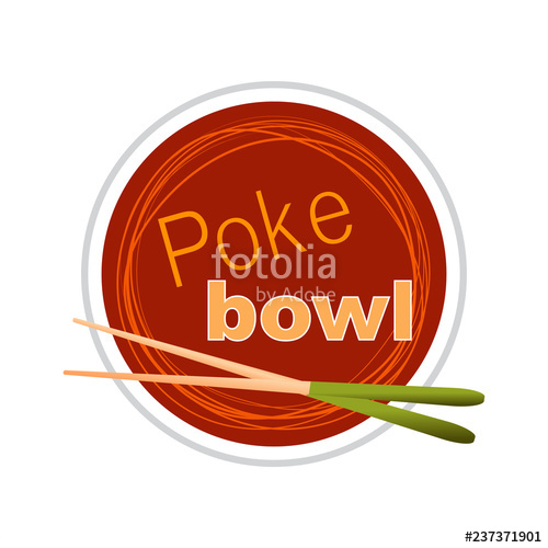 500x500 Poke Bowl Restaurant Vector Logo Design Element Healthy Food
