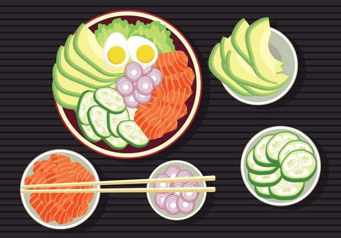 700x490 Poke Bowl Vector Illustration Free Graphics Uihere