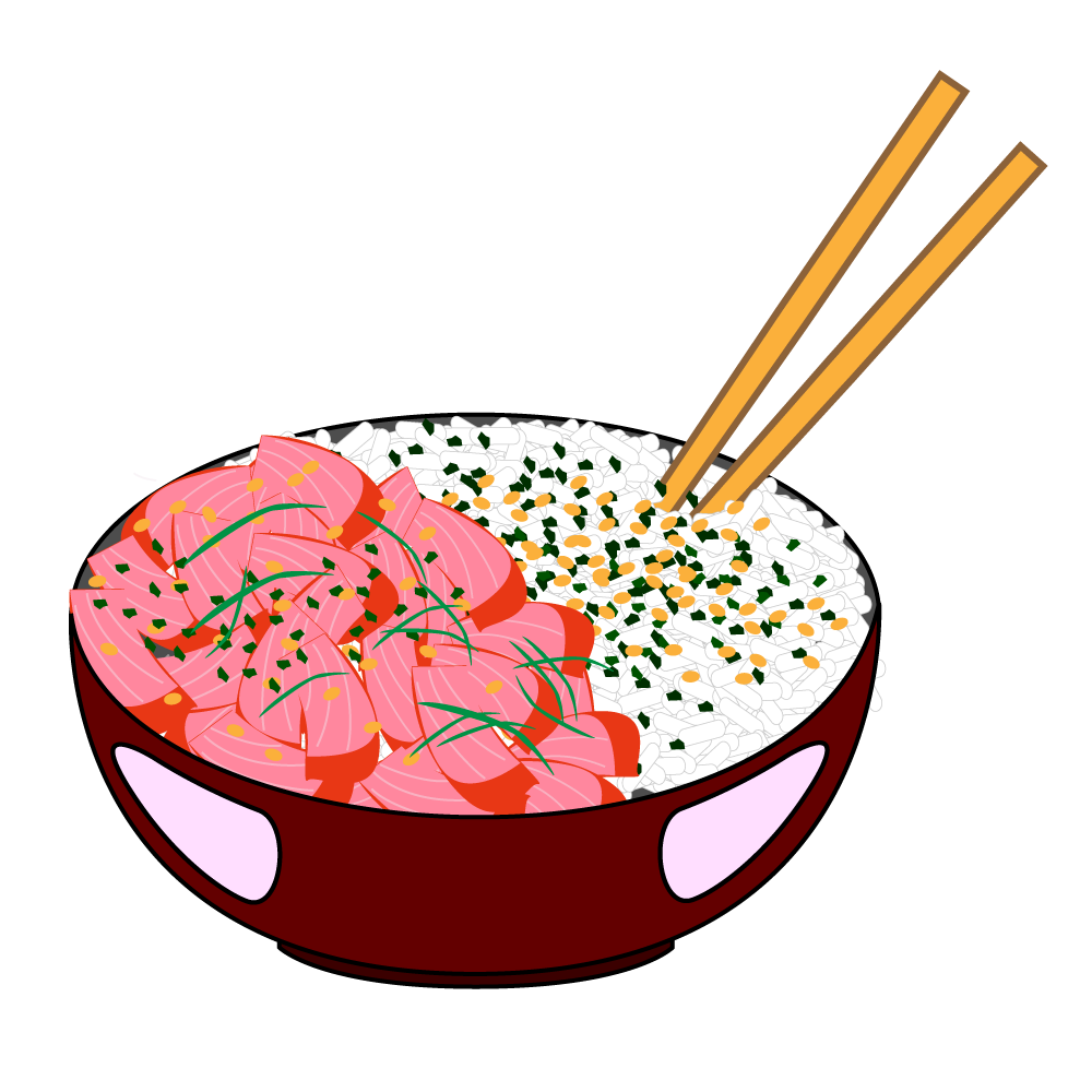 1000x1000 Poke Bowl And Rice Illustrator Graphic Hawaiian Graphics