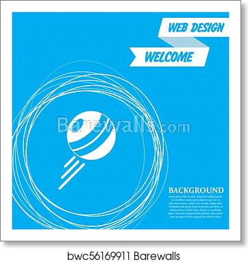 362x382 Pokeball Icon On A Blue Background With Abstract Circles Around