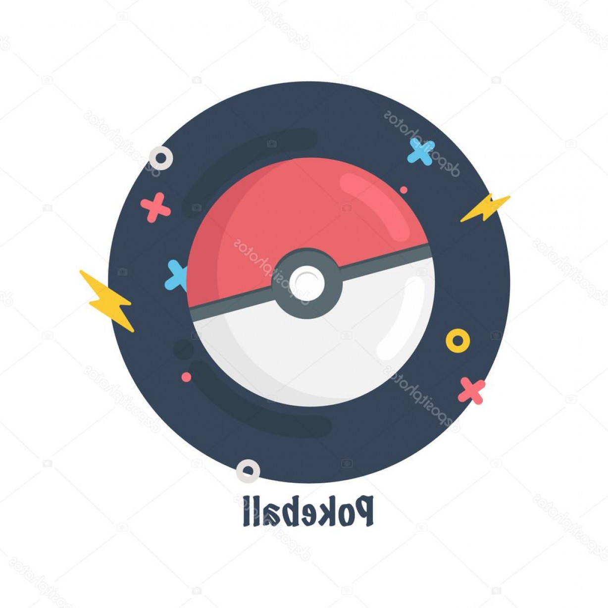 1228x1228 Stock Illustration Pokeball Icon Game Ball For Soidergi