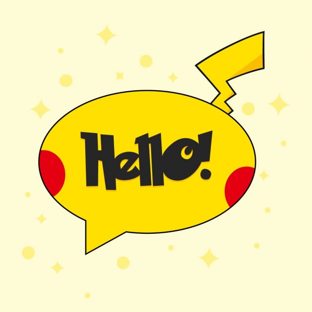 626x626 Pokemon Style Hello Button Vector Free Download