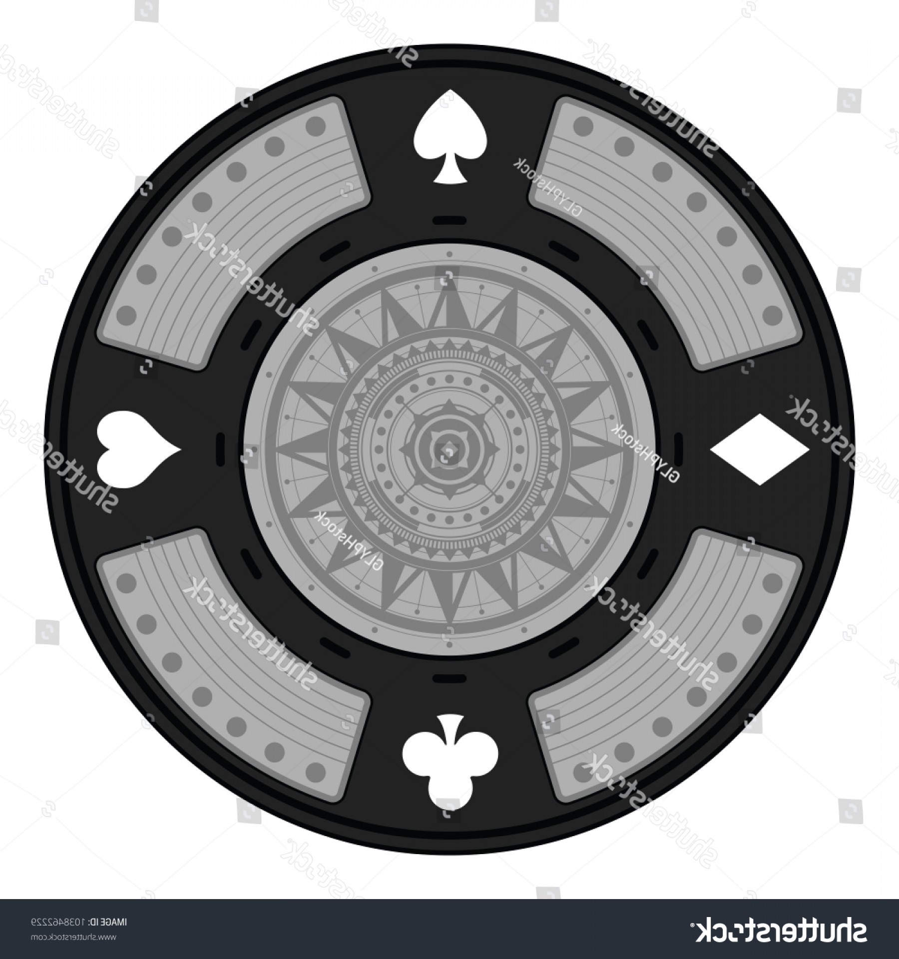 1800x1920 Ornate Black Poker Chip Vector Format Hoodamathrun