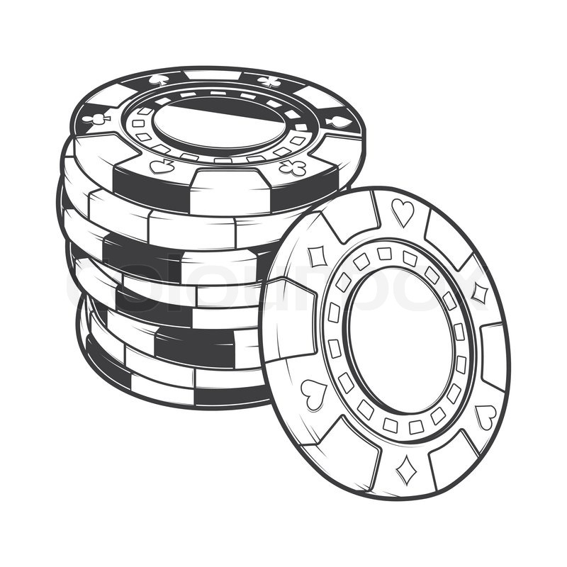 800x800 Poker Chips Clipart Black And White