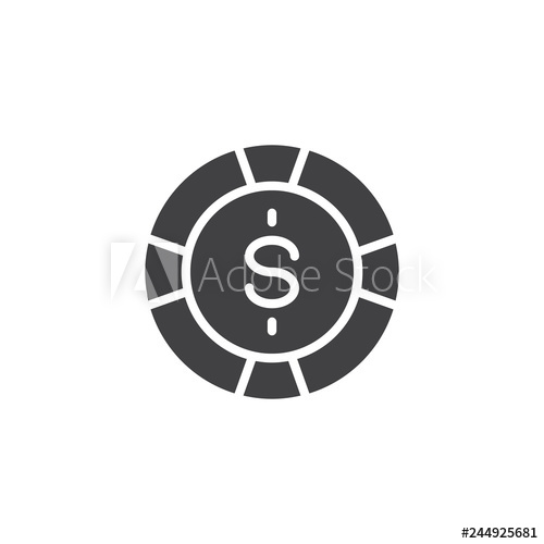 500x500 Poker Chip Vector Icon Filled Flat Sign For Mobile Concept