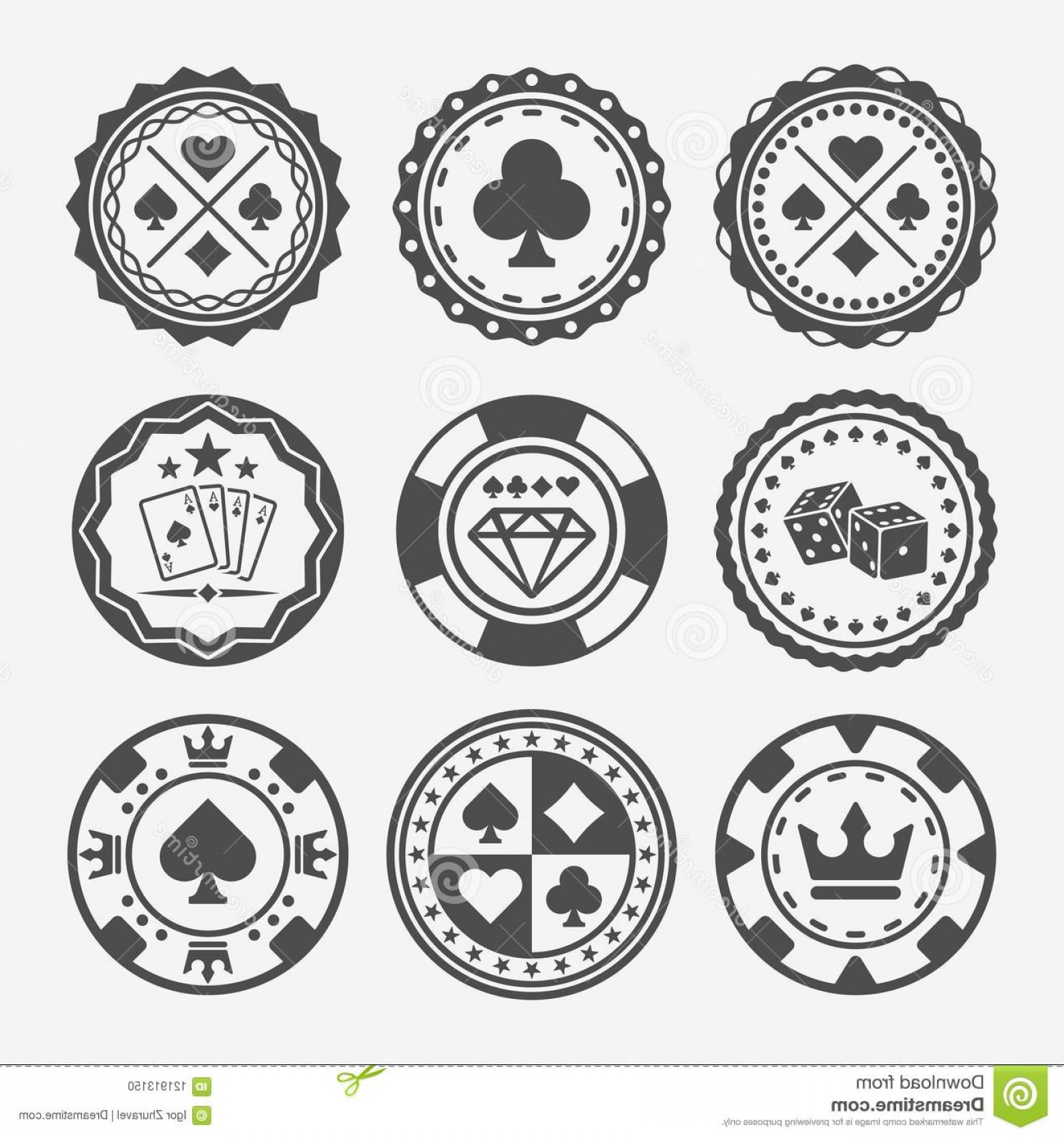 1560x1668 Casino Poker Chips Vector Round Badges Casino Poker Chips Set