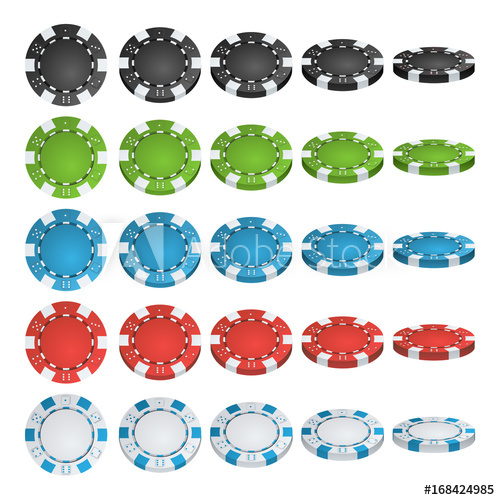 500x500 Poker Chips Vector Realistic Set Colored Poker Game Chips