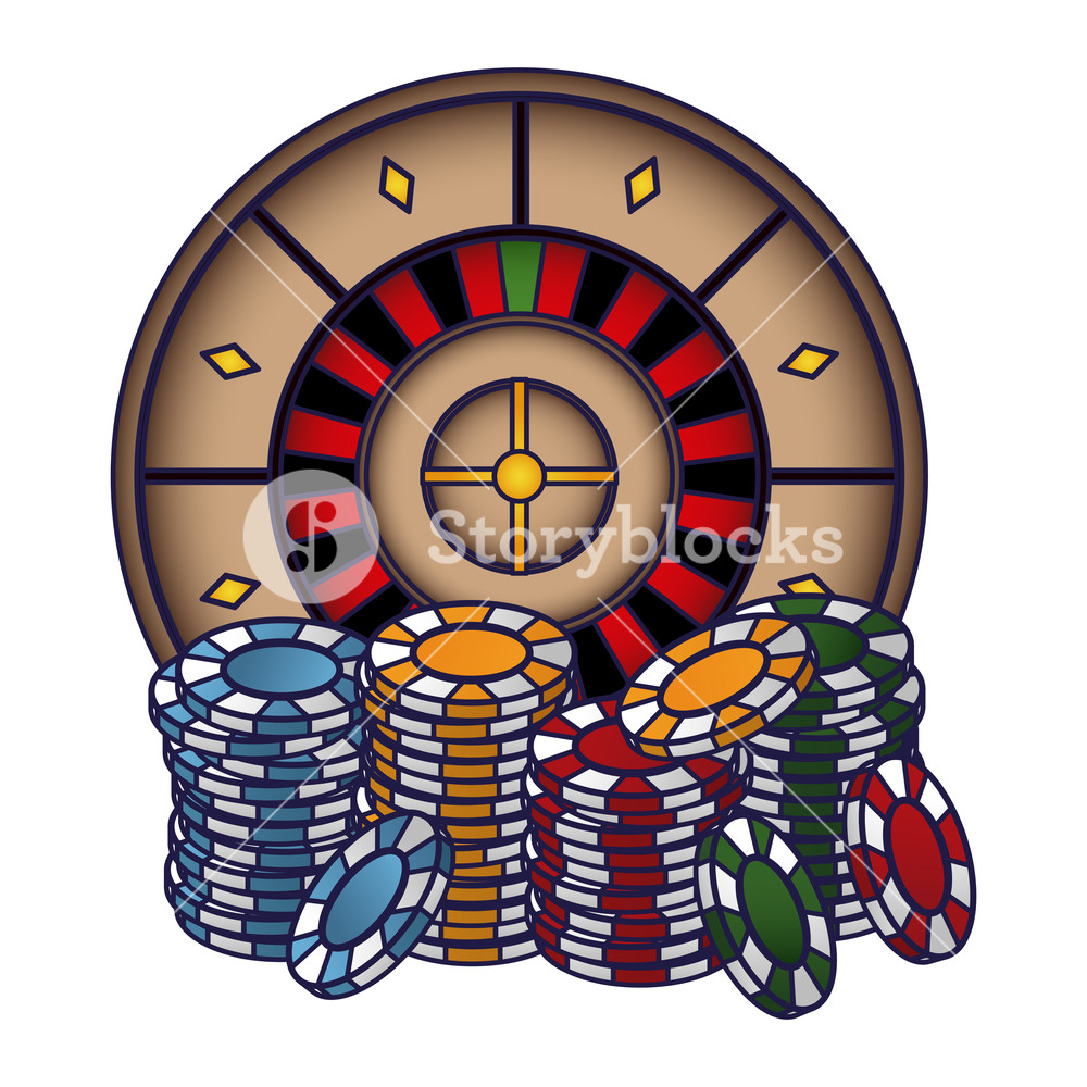 1000x1000 Poker Chips And Roulette Vector Illustration Graphic Design